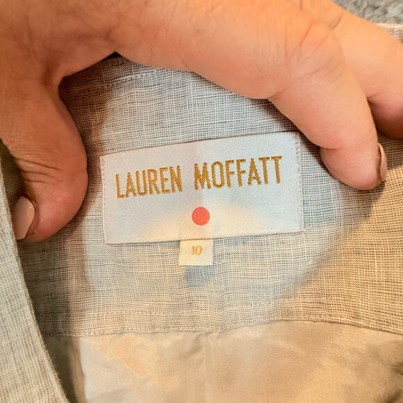 Lauren Moffatt Linen Button Wrap A Line Pencil Skirt Size 10 Anthropologie - Picture 6 of 8